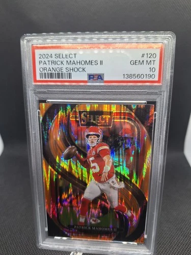 Patrick Mahomes 2024 Select Orange Shock 223/399 PSA 10 Gem Mint #120 Chiefs SP