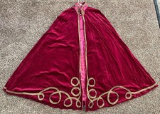 Mauve / Pink Velvet w/gold trim Renaissance Medieval Princess Cape 46  Length