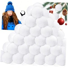 50 Pcs Fake Snow Balls,Artificial Snow Fight Balls Soft Plush 50Pcs 2.4Inch