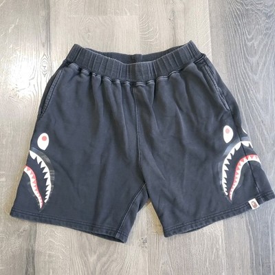 Bape Side Shark Sweat Shorts A Bathing Ape Size XL Black | eBay