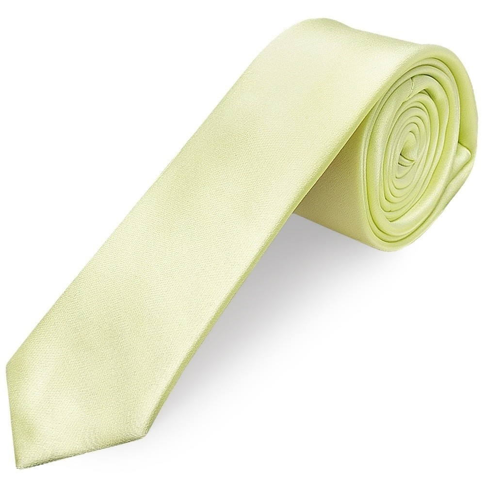 Plain Willow Green Boys Satin Skinny Tie Kids Children's Wedding Christening Tie