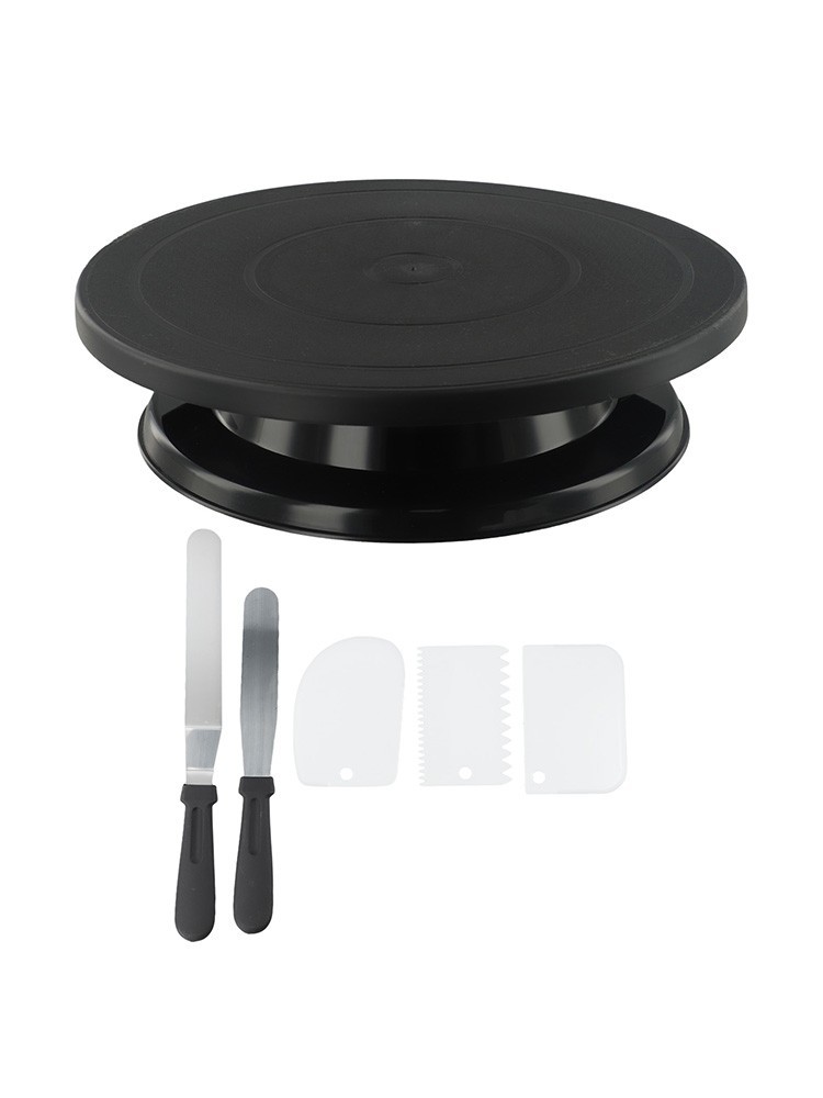 Non Slip Base Cake Turntable Lightweight 6pcs Decorating Kit Easy to Clean