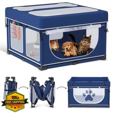 Loobani Foldable Dog Playpen 43", Pet Puppy Fence Whelping Box Cover