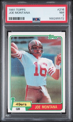 JOE MONTANA PSA 7 1981 TOPPS #216 ROOKIE CARD RC 49ERS NEAR MINT 5572