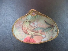 Decoupaged Seashell     Trinket Holder or Natural Display