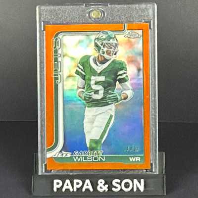 Topps 2025 Topps Chrome Garrett Wilson #235 Orange Refractor 18/25 - Jets