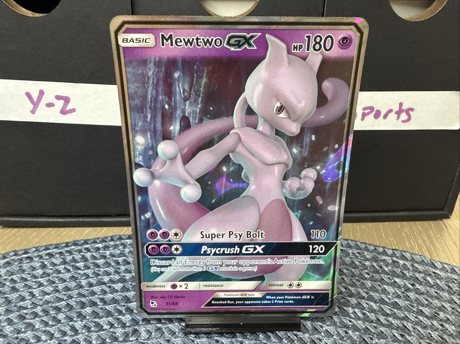 Mewtwo GX 31/68 Hidden Fates Ultra Rare Holo Pokemon  card TCG  NM 