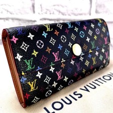 LOUIS VUITTON Monogram Portefeuille Sarah Wallet M93747 Multicolor x Black
