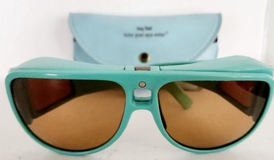 Vintage Foster Grant Sunglasses Aqua Mates Polarized  Flip-Up  Boating Retro Mod