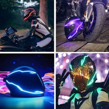 Motorcycle Helmet LED Flashing Light DIY Decor Night Riding Warning Signal Strip