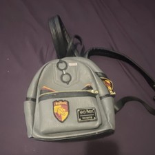 Loungefly Harry Potter Gryffindor Gray Black Mini Backpack Adjustable Strap