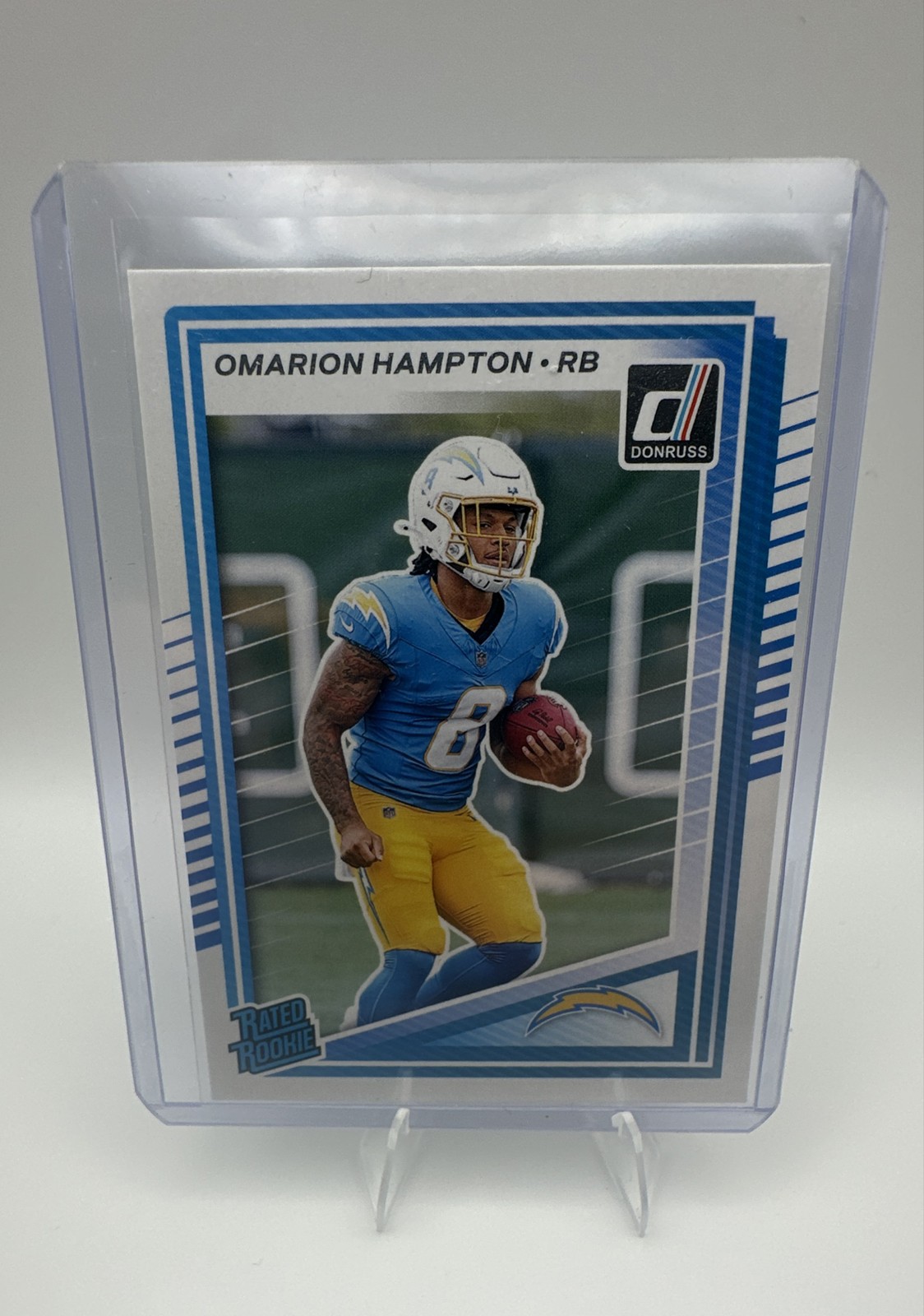 2025 Panini Donruss - Rated Rookie Omarion Hampton #303 (RC) Rookie Chargers