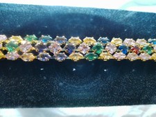 Gold Tone Multi-Colored Bracelet