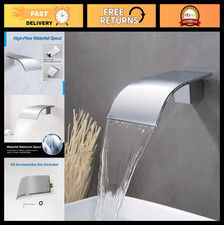 High Flow Wall Mounted Tub Spout Waterfall Faucet for Bathroom Sink Shower