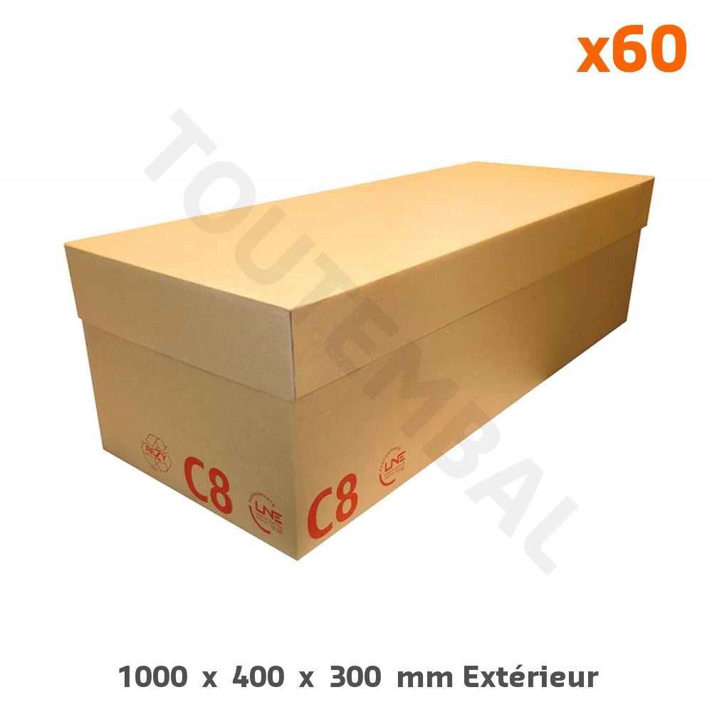Carton double cannelure ultra résistant à couvercle télescopique