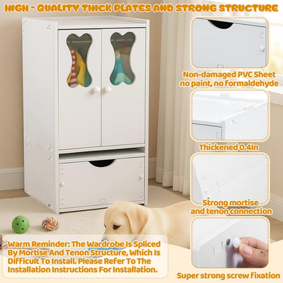 Pet Wardrobe Closet for Small Dogs & Cats - Toy & Clothes