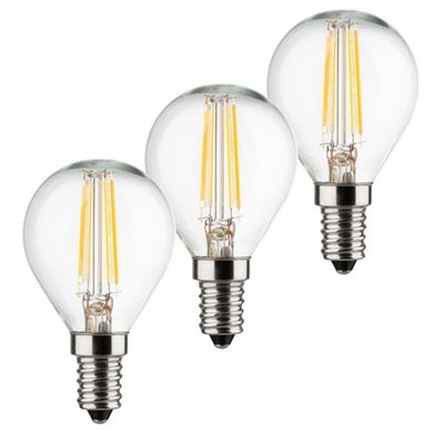 3 x Müller-Licht Retro LED Filament Tropfen 4W = 40W E14 klar 470lm warmweiß