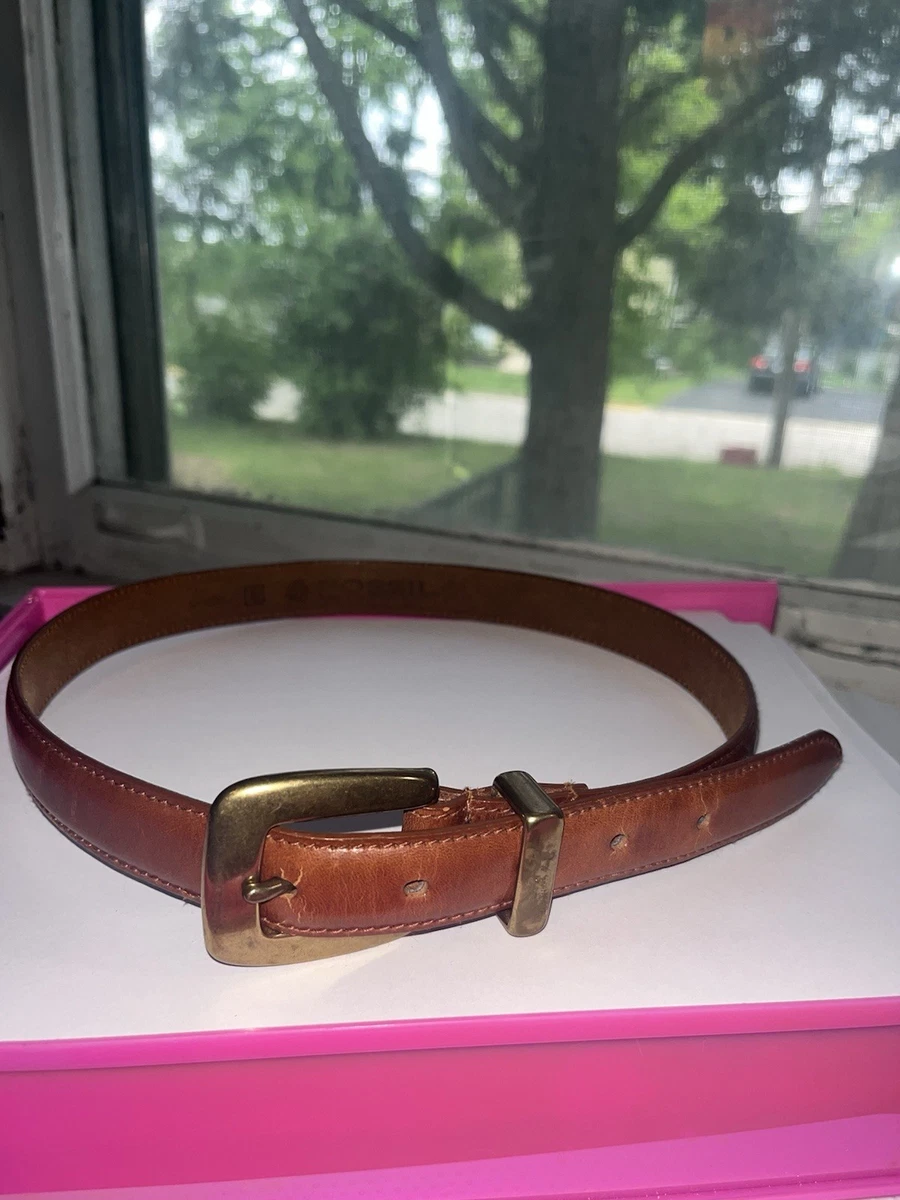 Fossil Leather Belt Cream and Cognac Brown Laced Festival Size S Fossil Griffin Leather Belt | Dillard main image 3