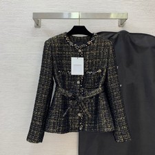 2025 winter hot sales runway show embroidery classy weave coat SMLXL