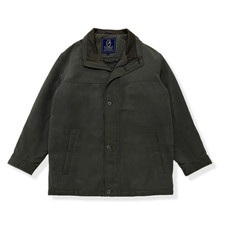 PG FIELD Jacket Mens Size L Brown Khaki Quilt Lined Parka Coat Waxed Collar