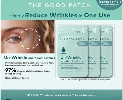 The Good Patch  Un-wrinkle  Micro Dart  3 Packs 12 Total Patches. Brand New