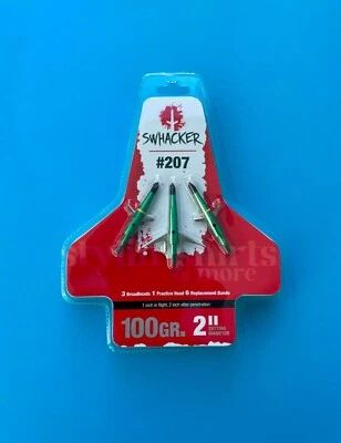 1 pack 2.0" Cut Swhacker 207 100 Grain Broadheads 2 Blade. FREE SHIPPING