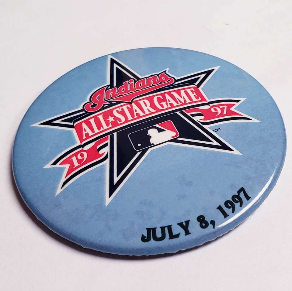 Vintage 1997 MLB AllStar Game Button 7/8/97 Cleveland Indians / Jacobs