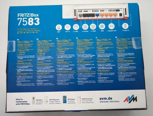FRITZ!Box 7583 VDSL Glasfaser WLAN-Router Wi-Fi 5 DSL-Modemrouter Heimnetzwerk - Picture 5 of 6