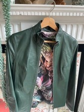 Women's Real Green Leather Jacket Size 8