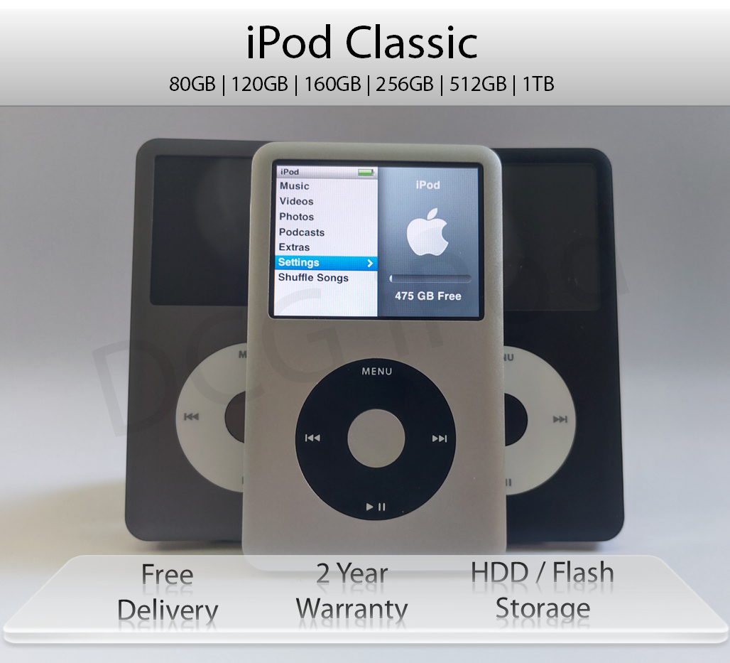 Apple iPod classic第7世代160GBから256GBに銀シルバー-