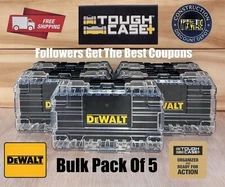 Lot Of 5 DEWALT Black Tough Case Drill Bit Tip Storage Organizer STACKABLE