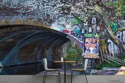 3D Abstract Arch Bridge Trees Wallpaper Wall Murals Removable Wallpaper 607