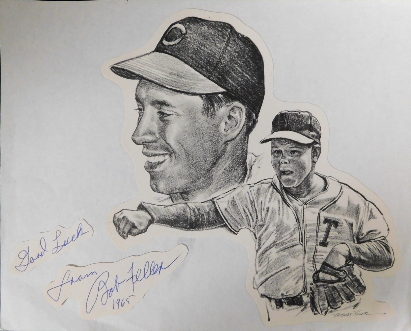 Bob Feller Autographed Signed Cleveland Indians Cut Pasted Onto 8x10 Page JSA Authenticated 