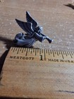 Christmas Guardian Angel Blowing Horn Lapel Pin Silver Pewter Color — photo 4