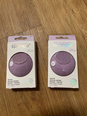 2 REAL TECHNIQUES Miracle Skincare Sponge Tone & Stimulate, New.