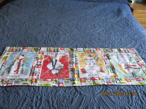 Christmas Country/Cottage Handmade Table Runner w/Snowmen New One of a Kind