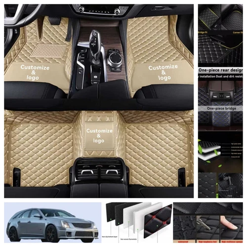 For Cadillac CTS Wagon 2010-2014 Car Floor Mats PU Leather Waterproof Carpets - Imagen 12 de 44