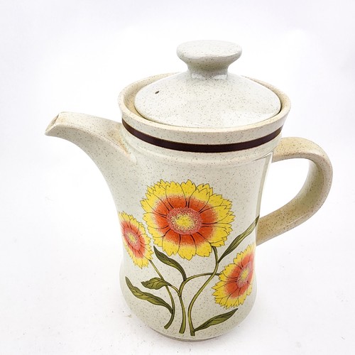 Vintage Royal Prestige Stoneware Coffee Tea Pot Caroline Orange Flowers Japan