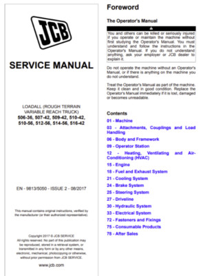 510-56, 512-56, 514-56, 516-42 JCB Loadall Service Repair Manual Shop PDF on USB