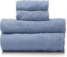 Linteum Textile Heather Jersey Sheet Set (Chambray, Queen) - 100% Cotton | T-...
