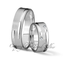 Trauringe aus 925er Silber mit mehr Steinen, GRAVUR GRATIS, J55-2