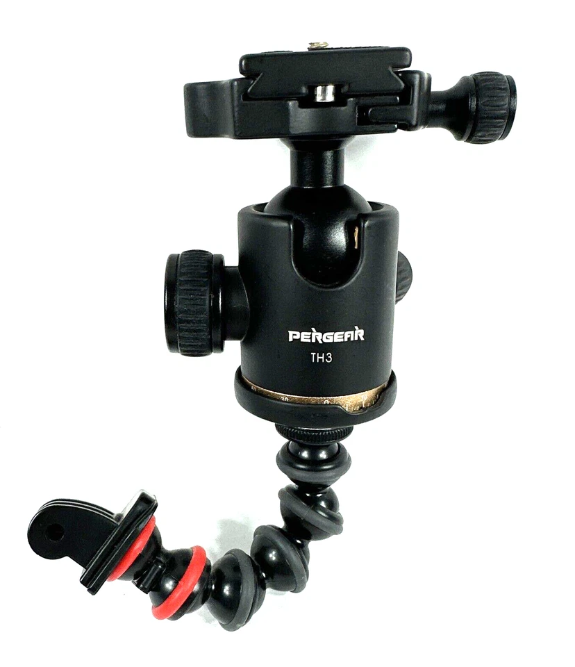 Cabezal de bola trípode Pergear TH3 Pro + placa - Brazo Joby Go Pro usado - RARO Foto 3 de 4