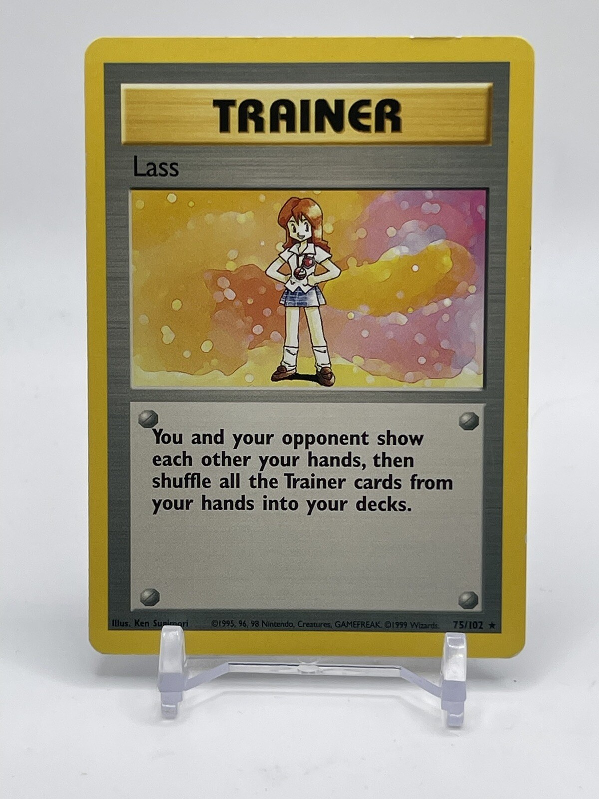 Lass 75/102 Base Set Unlimited Rare WotC 1999 Vintage Pokemon TCG Card LP C6