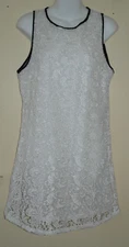 TRUE DECADENCE WOMENS WHITE LACE FLORAL SLEEVELESS MINI DRESS SIZE: 12/40(WD126)