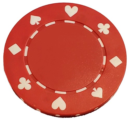 RED Clay Composite Suited 11.5-Gram Poker Chips (50 Count)                    c6