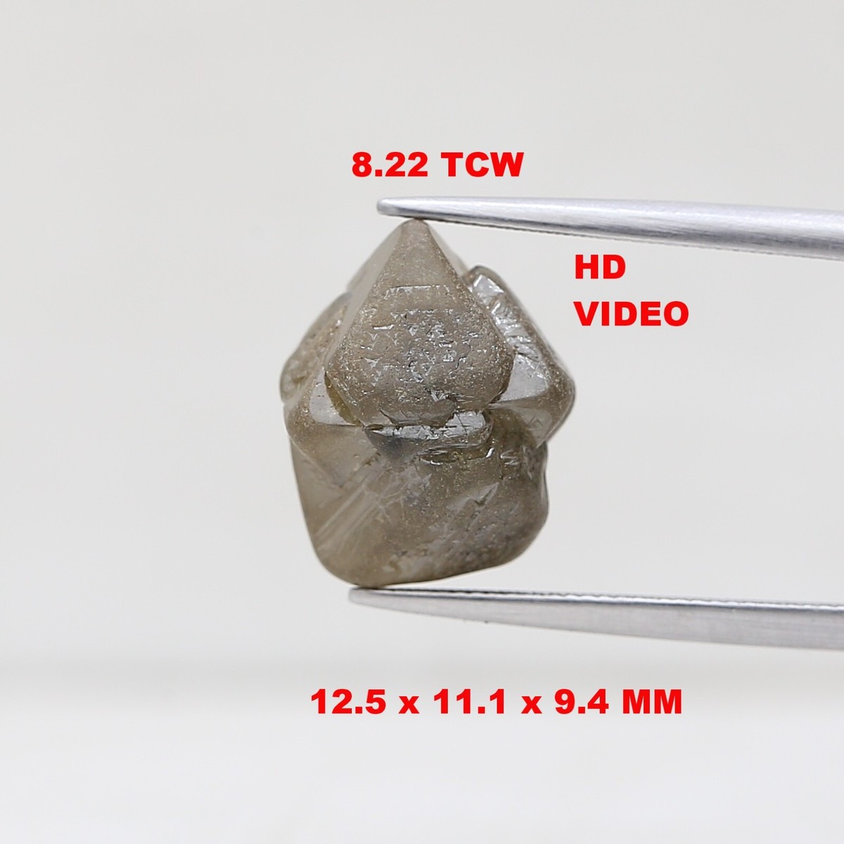 Big Rough Diamond 8.22tcw Gray Color Diamond Natural Polyhedron