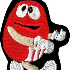 American Brand Iron on Sew On Patch Red M & M Candy Walking New Free Shipping