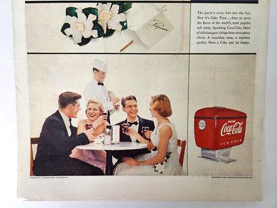 After The Prom Coca Cola Vtg 1954 Ad Magazine Print Drink Coke Pop Red Cooler