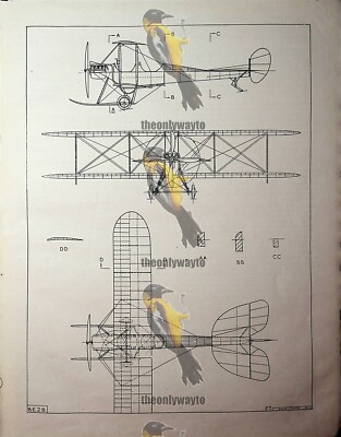 B.E. 2B Farnborough Zeichnung (B.E. 2C & B.E. 2D, Rückseite), Buchillustration