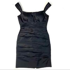 Bill Levkoff Above Knee Formal Black Dress Career Dress Cocktail Dress